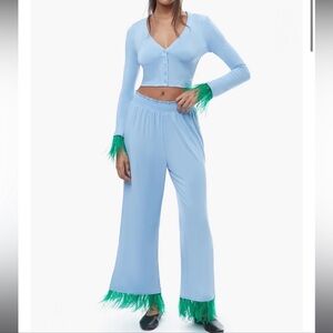 Feather Modal Pull On Pant & Cardigan Set | Bridal pajama, Bridal loungewear